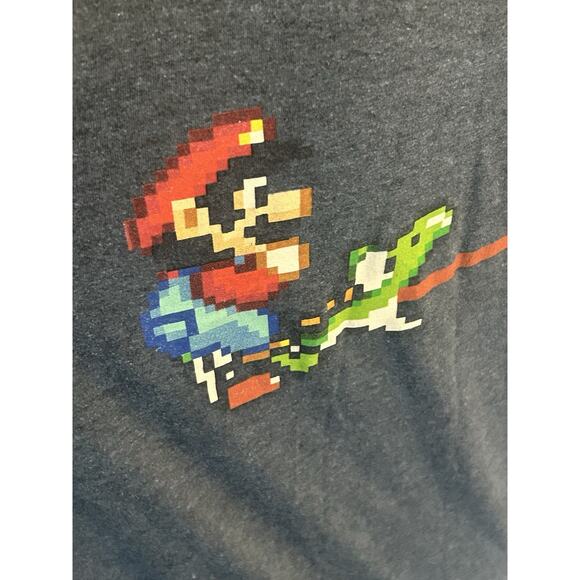 Super Mario World Pixelated Mario Riding Yoshi T-Shirt Men’s Size Large - Picture 3 of 7